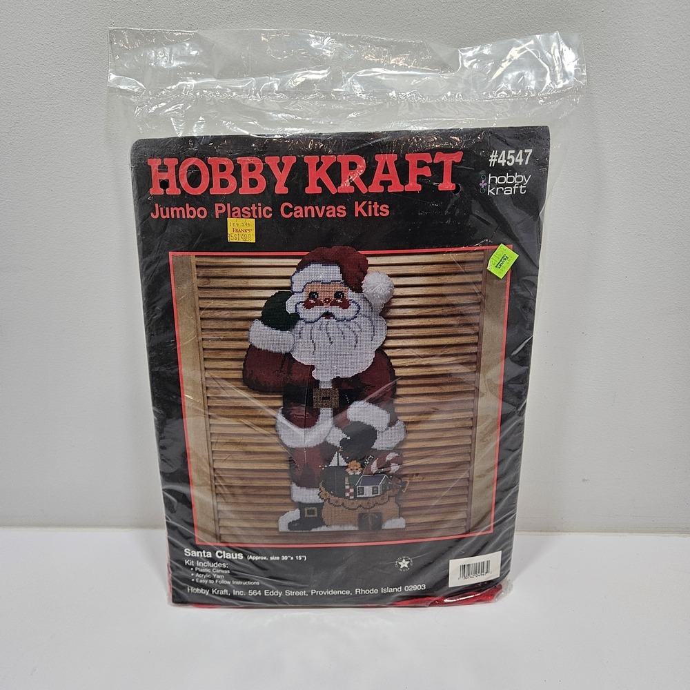 Hobby Kraft Plastic Canvas Needlepoint Kit 4547 Santa Christmas Door Decor NEW‎